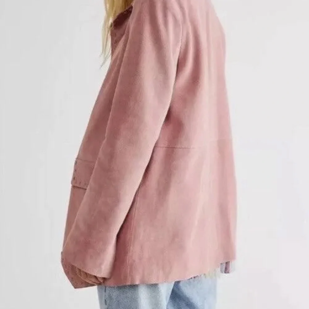 NWOT We The Free X Free People High Tide 100% Suede Blazer Pink - Picture 2 of 6